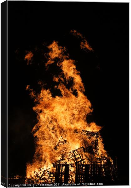 Bonfire Canvas Print by Craig Cheeseman