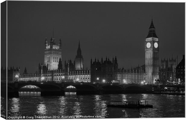Night time in London Canvas Print by Craig Cheeseman