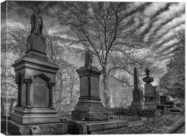 Victorian Cemetery Canvas Print by Alan Kirkby