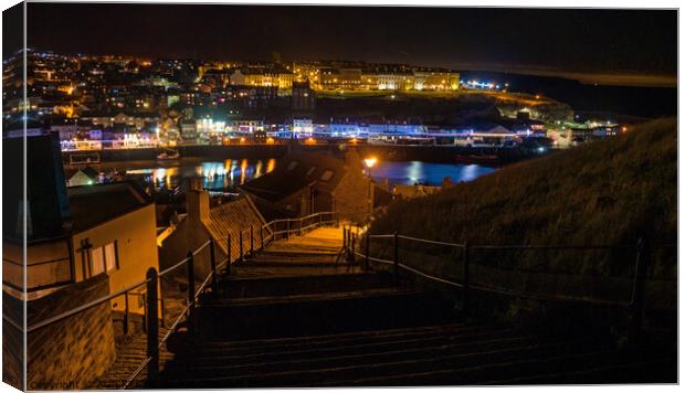 The Abbey Steps at Whitby, North Yorkshire, UK Canvas Print by Alan Kirkby