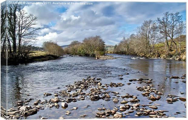 River Finn at Ballybofey, Donegal, Ireland Canvas Print by James Mills