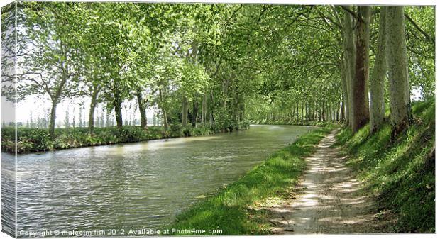 THE CANAL DU MIDI. Canvas Print by malcolm fish