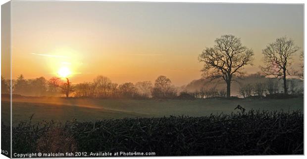 Winter Sunset. Canvas Print by malcolm fish