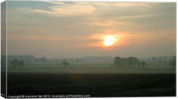 NOVEMBER SUNRISE. Canvas Print by malcolm fish