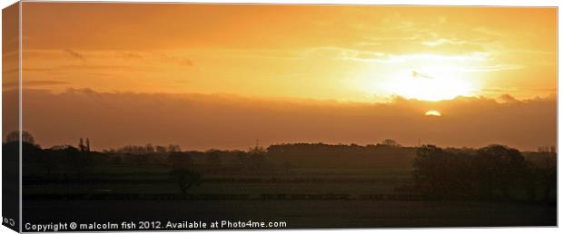 SUNRISE OVER HIGH LEGH 2 Canvas Print by malcolm fish