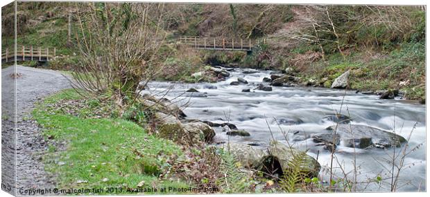 TWO BRIDGES AT WATERSMEET. Canvas Print by malcolm fish