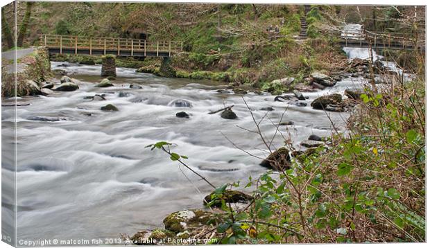 watersmeet Canvas Print by malcolm fish