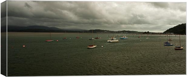 Boats on the Menai Strait Canvas Print by malcolm fish