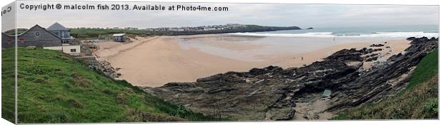 Fistral Beach Newquay Canvas Print by malcolm fish