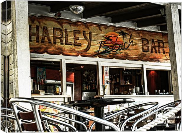 Harley Beach Bar Canvas Print by Jasna Buncic