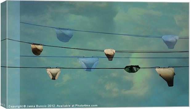 Underwear on a washing line Canvas Print by Jasna Buncic