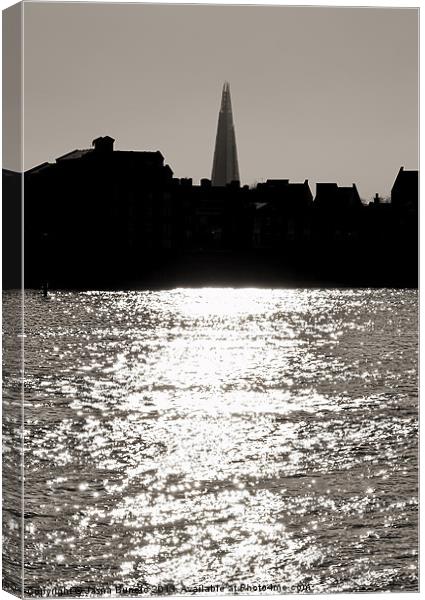 The Shard from Canary Wharf Canvas Print by Jasna Buncic