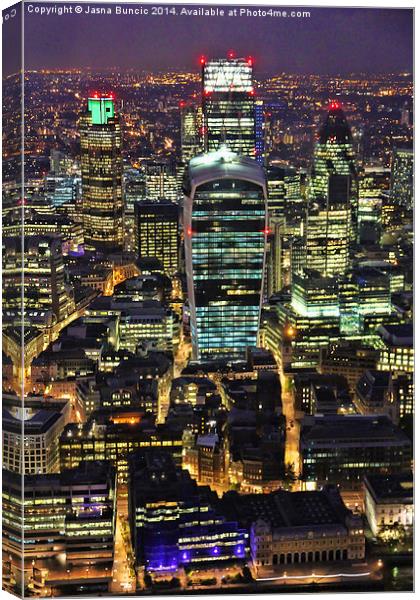 City of London Skyline at Night Canvas Print by Jasna Buncic