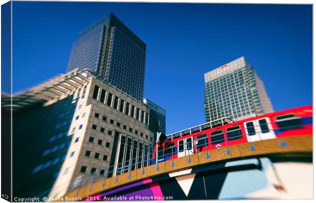 Canary Wharf Commute Canvas Print by Jasna Buncic