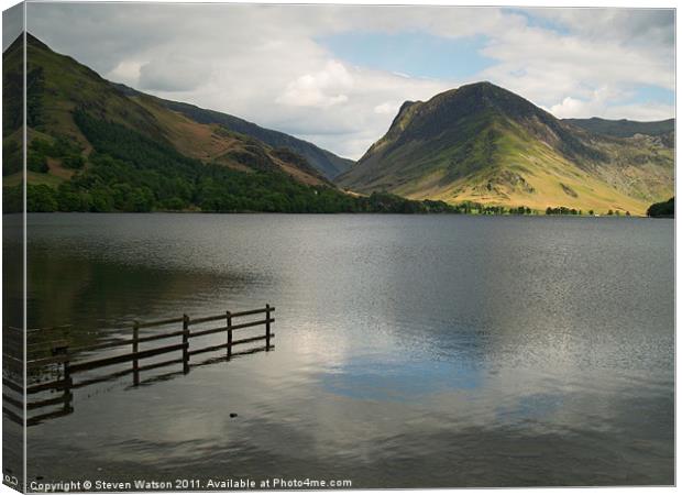 Buttermere and Fleetwith Pike. Canvas Print by Steven Watson