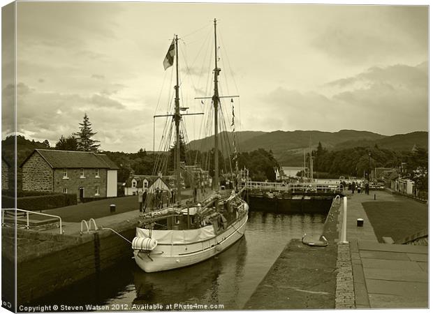 At Fort Augustus Canvas Print by Steven Watson
