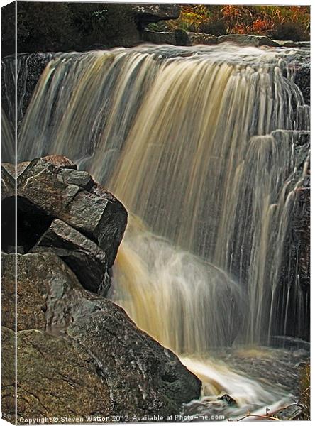 Hambleton Dyke Waterfall Canvas Print by Steven Watson