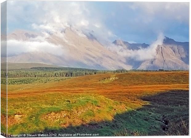 Black Cuillin Canvas Print by Steven Watson