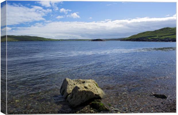 East Lunna Voe 3 Canvas Print by Steven Watson