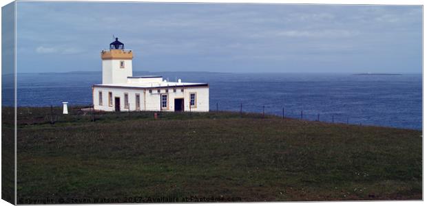 Duncansby Head Lighthouse Canvas Print by Steven Watson