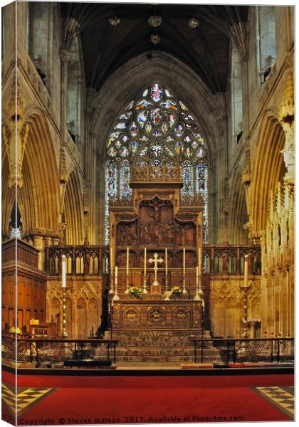 Selby High Altar Canvas Print by Steven Watson