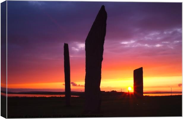 Stones of Stenness Sunset Canvas Print by Steven Watson