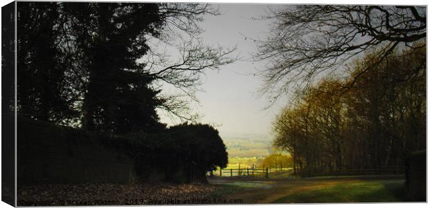 A Glimpse of Lower Wharfedale Canvas Print by Steven Watson