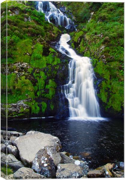 The Assaranca Waterfall Canvas Print by Steven Watson