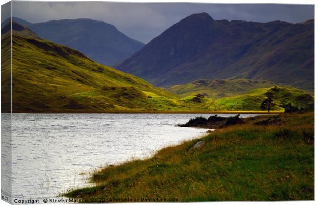 Loch Beannacharain 2 Canvas Print by Steven Watson