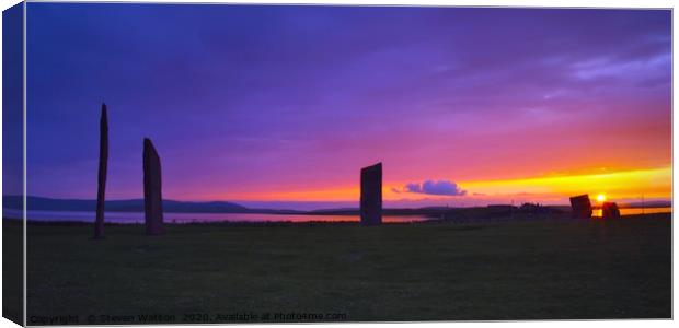 Stenness Solstice Canvas Print by Steven Watson