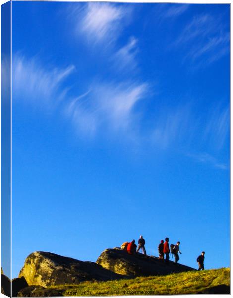 Almscliff Crag Summit Canvas Print by Steven Watson
