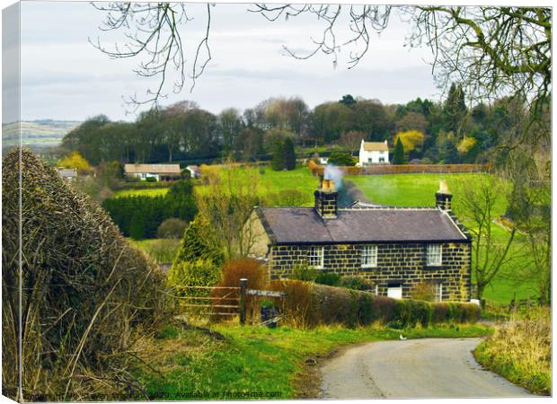 Farm Cottages on Bedlam Lane Canvas Print by Steven Watson