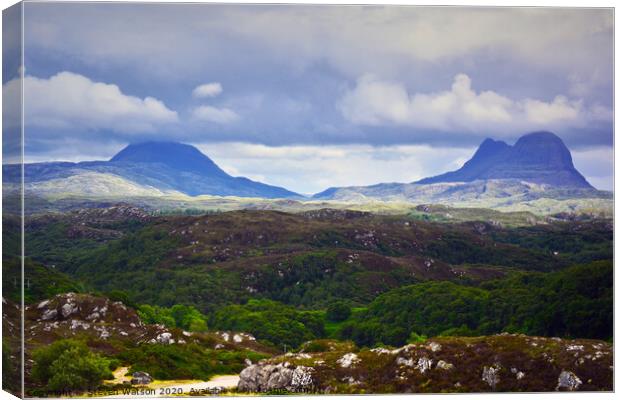 Canisp and Suilven Canvas Print by Steven Watson