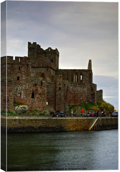 Peel Castle and St. German's Cathedral ruins  Canvas Print by Steven Watson