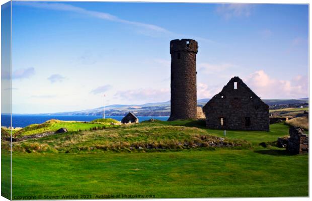 Round Tower and Garrison Hall Canvas Print by Steven Watson