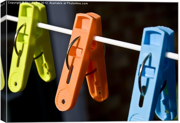 Clothes Pegs 3 Canvas Print by Phil Parker
