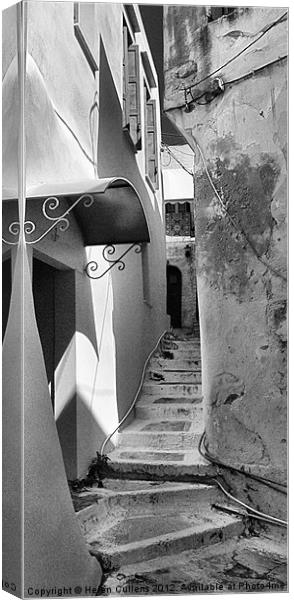 ALLEY IN HANIA, CRETE Canvas Print by Helen Cullens