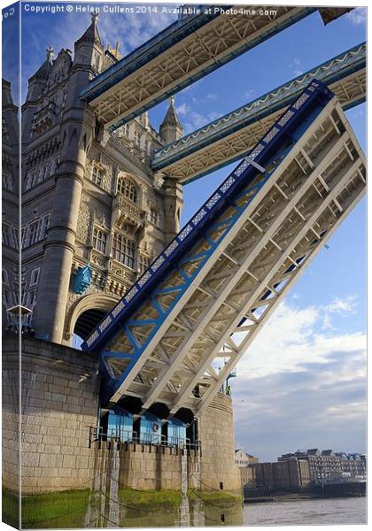  PASSING UNDER TOWER BRIDGE Canvas Print by Helen Cullens