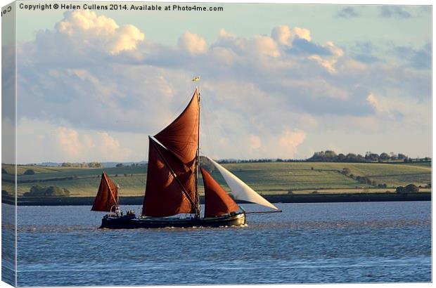  THAMES BARGE Canvas Print by Helen Cullens