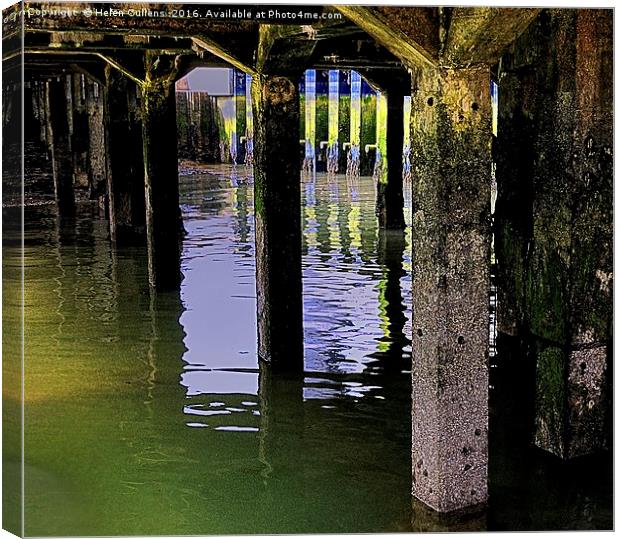  UNDER THE JETTY                                   Canvas Print by Helen Cullens