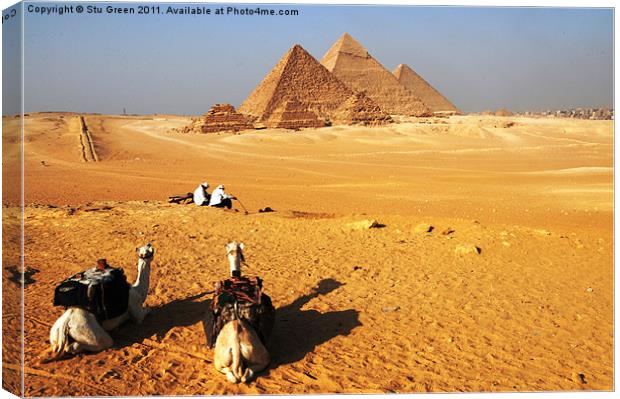 Pyramids of Giza Canvas Print by Stu Green