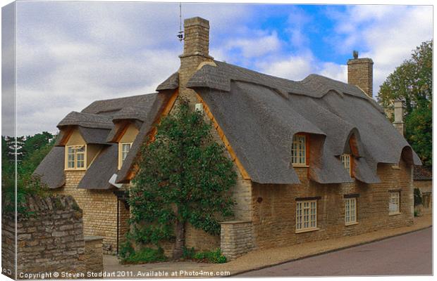 Thatched Cottage Canvas Print by Steven Stoddart