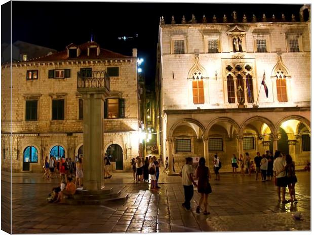 OLD TOWN DUBROVNIK BY THE NIGHT Canvas Print by radoslav rundic