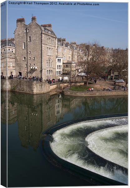 Bath River Avon Weir Canvas Print by Karl Thompson