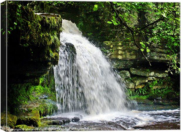 Cauldron Falls, West Burton Canvas Print by Marianne Fuller