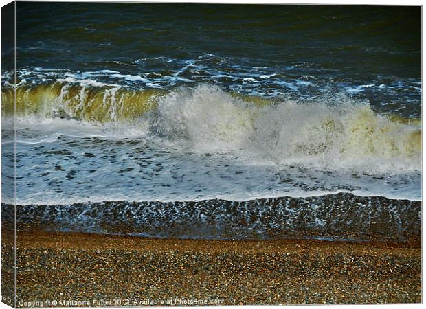 Pebbles and Waves Canvas Print by Marianne Fuller