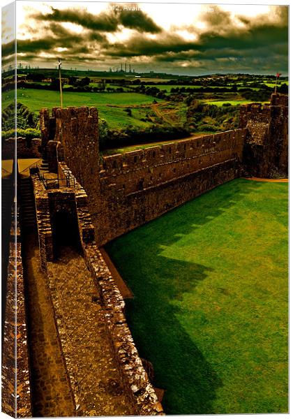 Pembroke Castle, Wales Canvas Print by David Martin