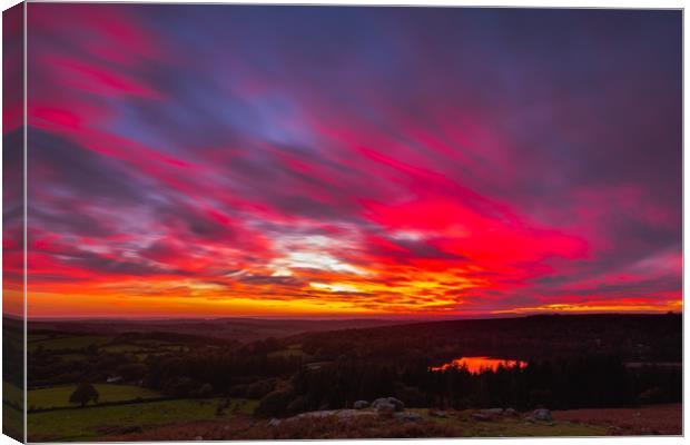 Fire in the Sky Canvas Print by David Martin