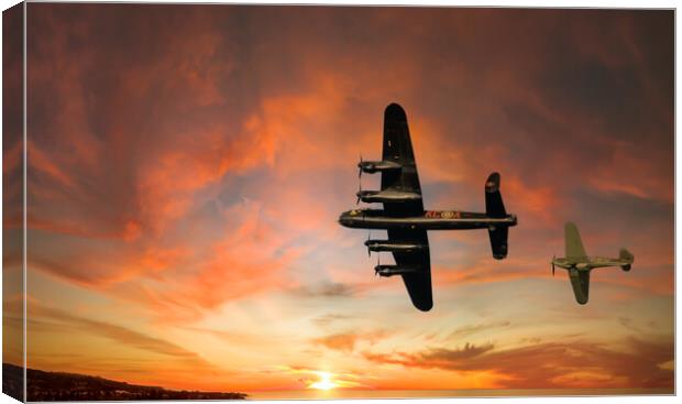 Bomber & Fighter planes Canvas Print by David Martin