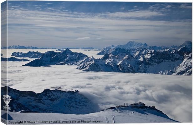 All across the mountains. Canvas Print by Steven Plowman